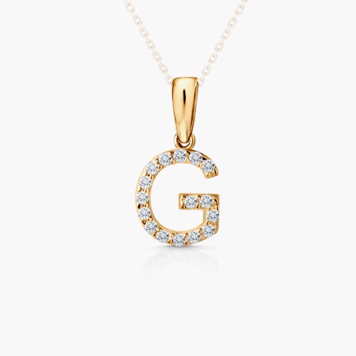 Zawieszka Litera G SAVICKI: złota, cyrkonie